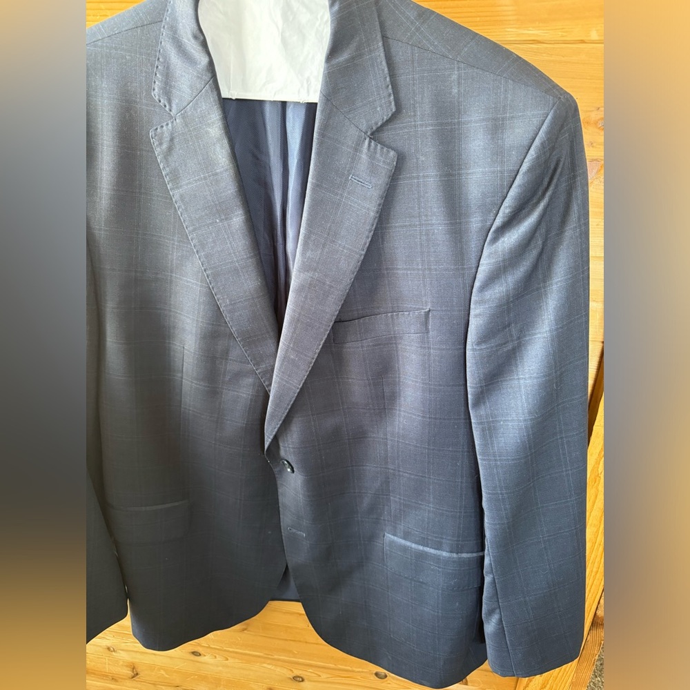 Jack Victor Dark Navy Window Pane Sport Coat 46r